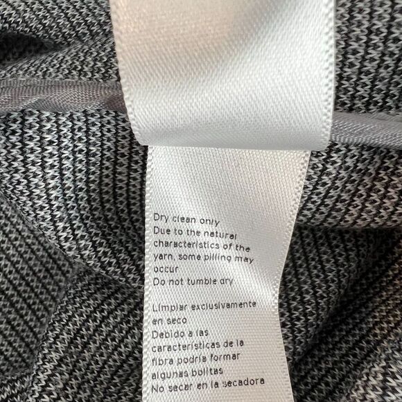 Topshop Gray Long Knit Blazer Jacket Windowpane Check Patch Pockets Size 4 - Picture 6 of 8